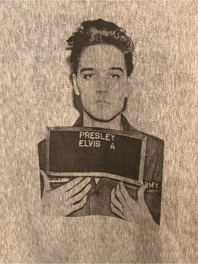 Gray Elvis Presley Mugshot Graphic Sweatshirt